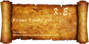 Kozma Edvárd névjegykártya